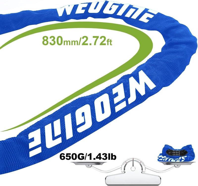 Weogine Bike Lock with Numbers and high Security Level, Bike Chain Lock, Bicycle Locks, 5 Digit Combination Lock for Bike, Bicycle, Scooter, Motorcycle, Door, Gate, Fence - Image 5